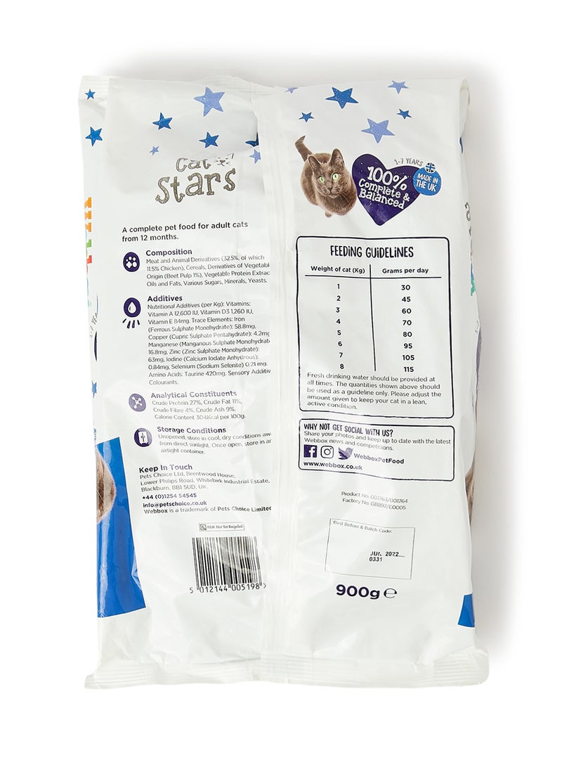 Webbox Cat Stars Adult Dry Food Multicolour 900grams  - Image 2