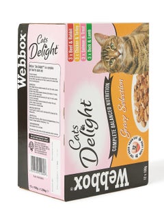Webbox Cats Delight Adult Food Gravy Selection Multicolour 12 x 100grams  - Image 3