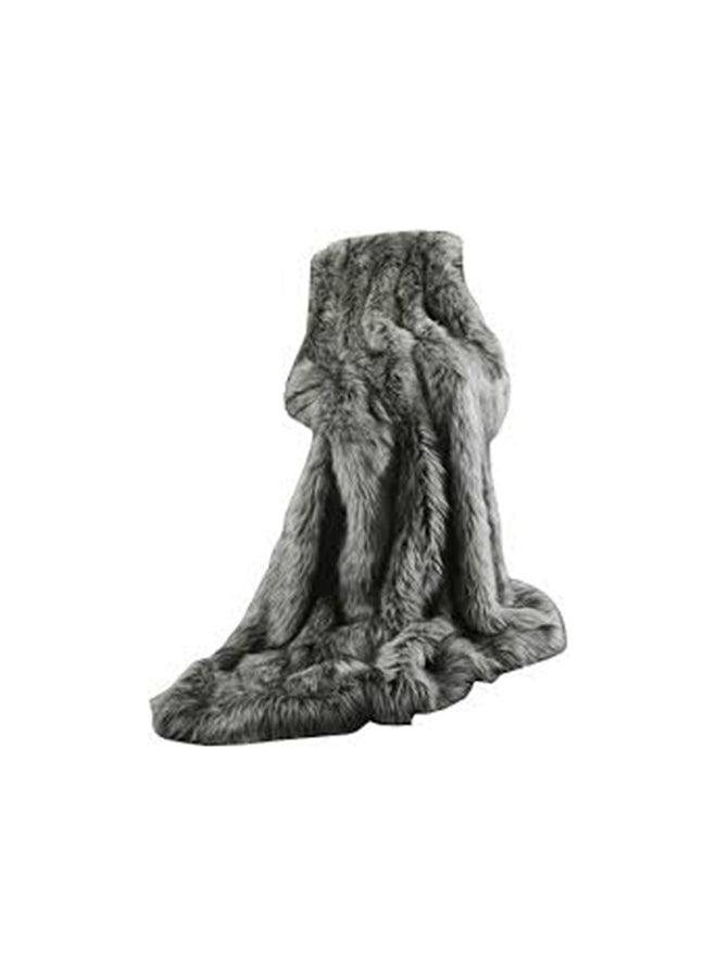 Moon Soft Faux Fur Blanket Faux Fur Grey - Image 2