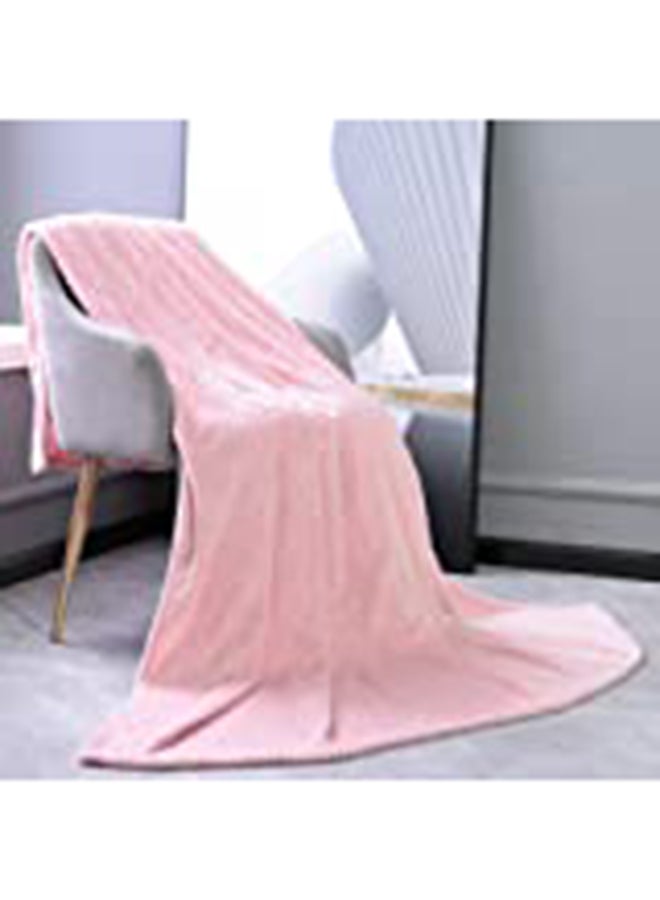 Fabienne Plain Bed Blanket Flannel Pink 160x200centimeter  - Image 3