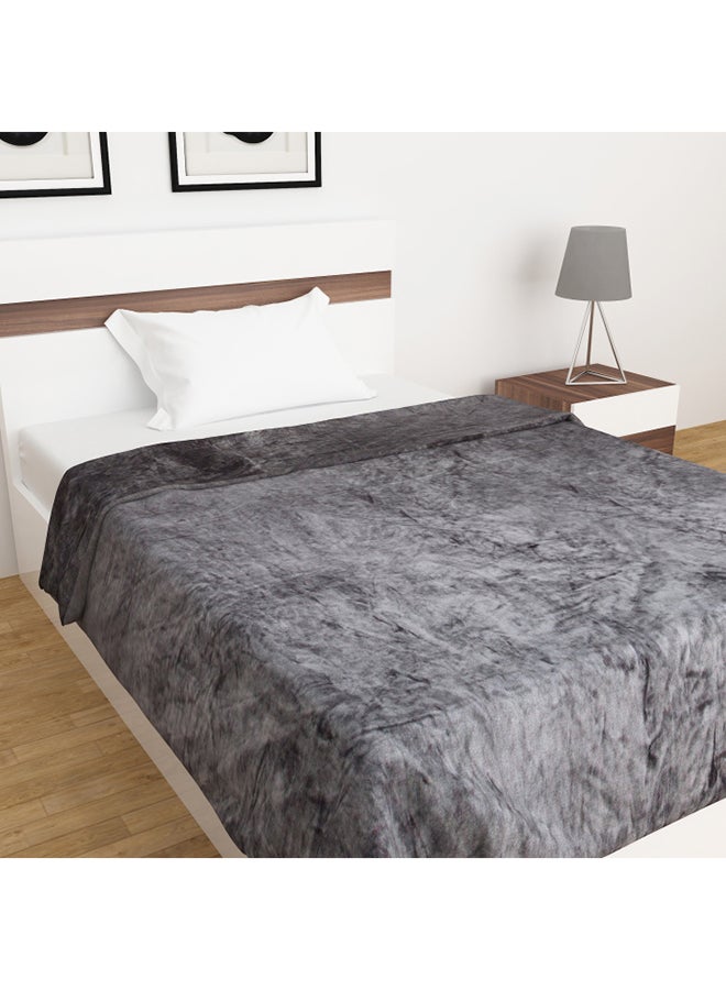 Moon - 1 Piece Soft Single Size Bed Blanket Flannel Silver 200x160cm - Image 1