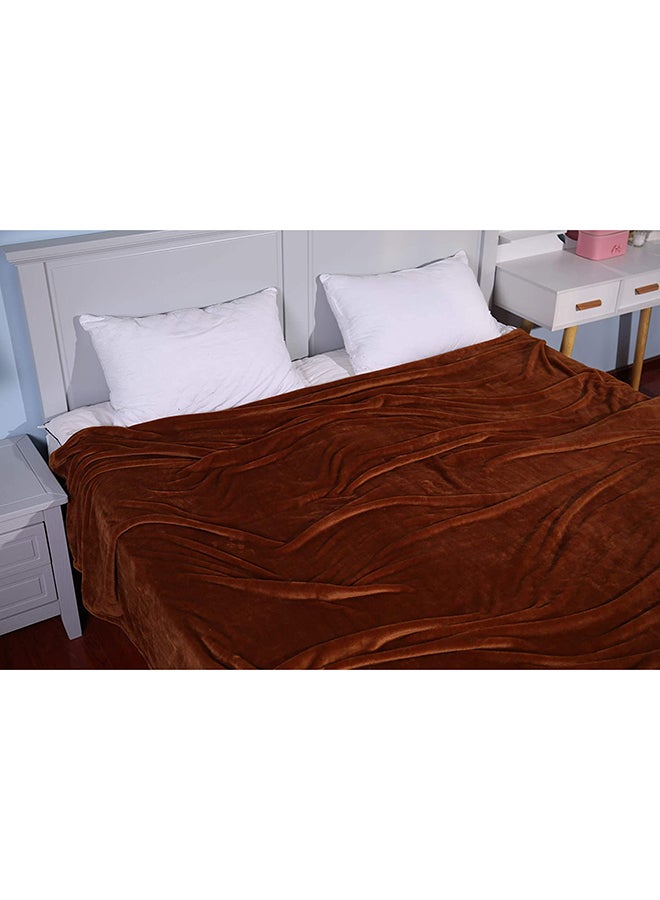 Moon Single Size Soft Bed Blanket Flannel Brown 150x200cm  - Image 2