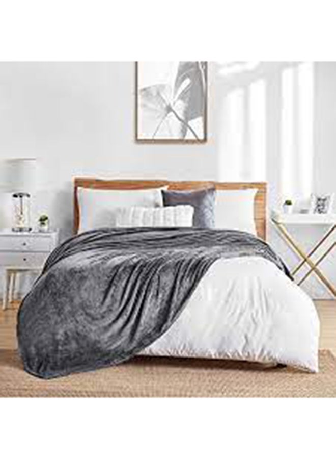 Moon Soft Bed Blanket Flannel Grey King  - Image 2
