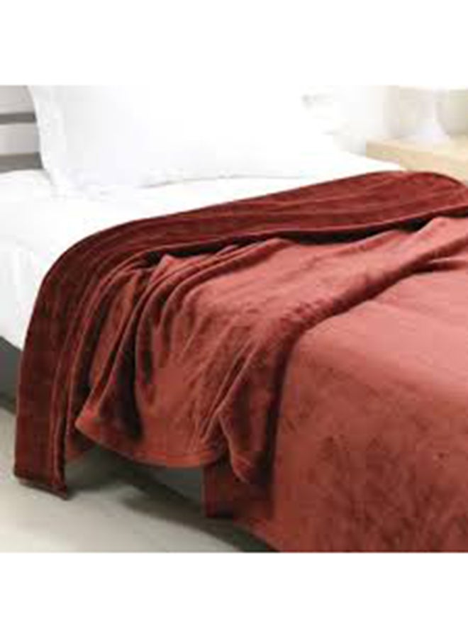Moon - 1 Piece King Size Soft Bed Blanket Flannel Brown 220x200cm - Image 1