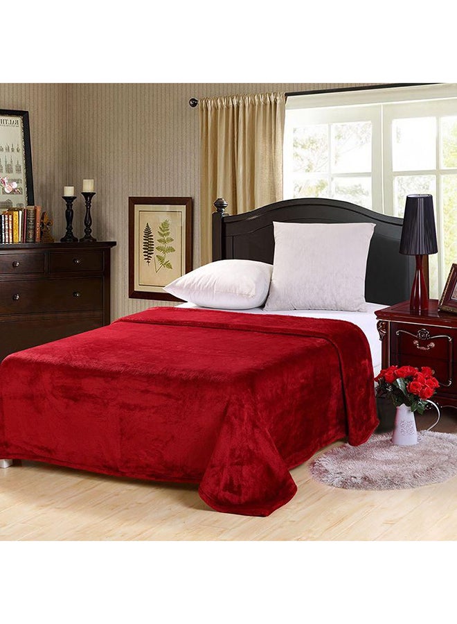 Moon - Soft Bed Blanket Flannel Red Single - Image 1