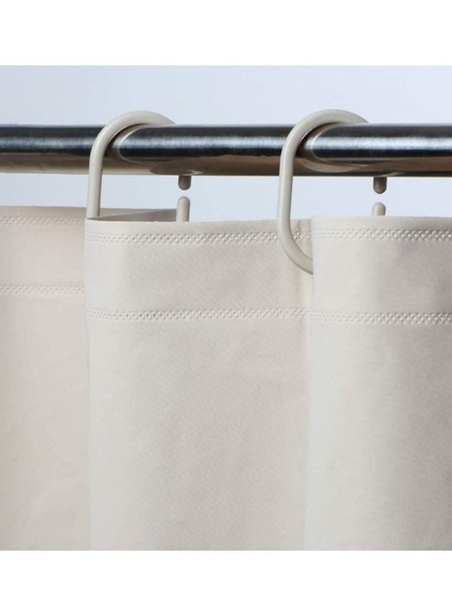 EVA Waterproof Bathroom Curtain With 12 Hooks Beige 200 x 180cm  - Image 4