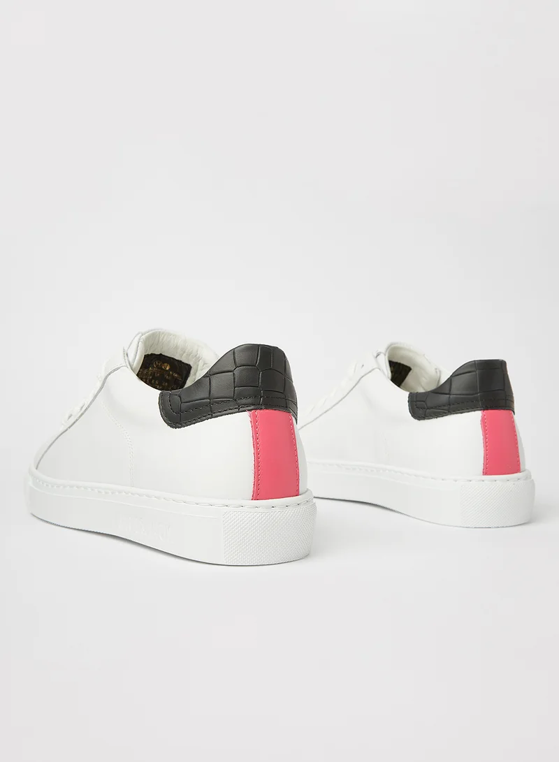 Hide & Jack Contrast Panel Leather Sneakers White/Black