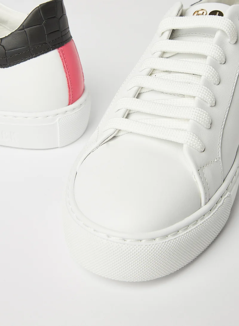 Hide & Jack Contrast Panel Leather Sneakers White/Black