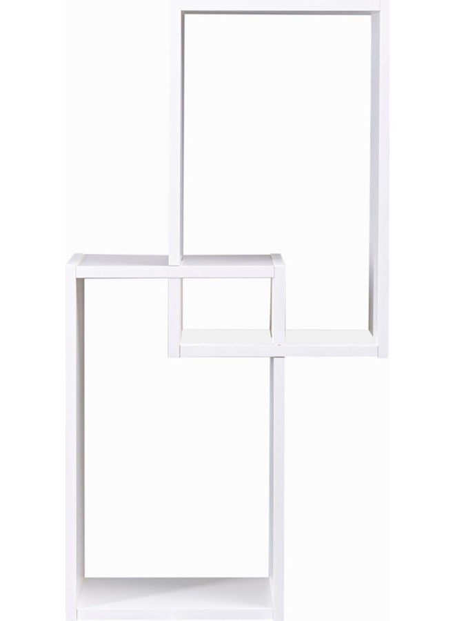 دبيلو تي- إيزي كير رف جداري خشبي بتصميم مزخرف متقاطعة أبيض 66.5 x 34.7 x 14.7سم - Image 3