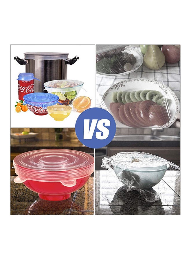 O Ozone 6 In 1 Reusable Strong Sealing Silicone Lids for Kitchen Utensils White 22cm  - Image 3