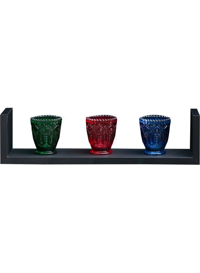 WT-EASYCARE - U-Shaped Floating Shelves Black 42.5x10.2x10.2cm - Image 1