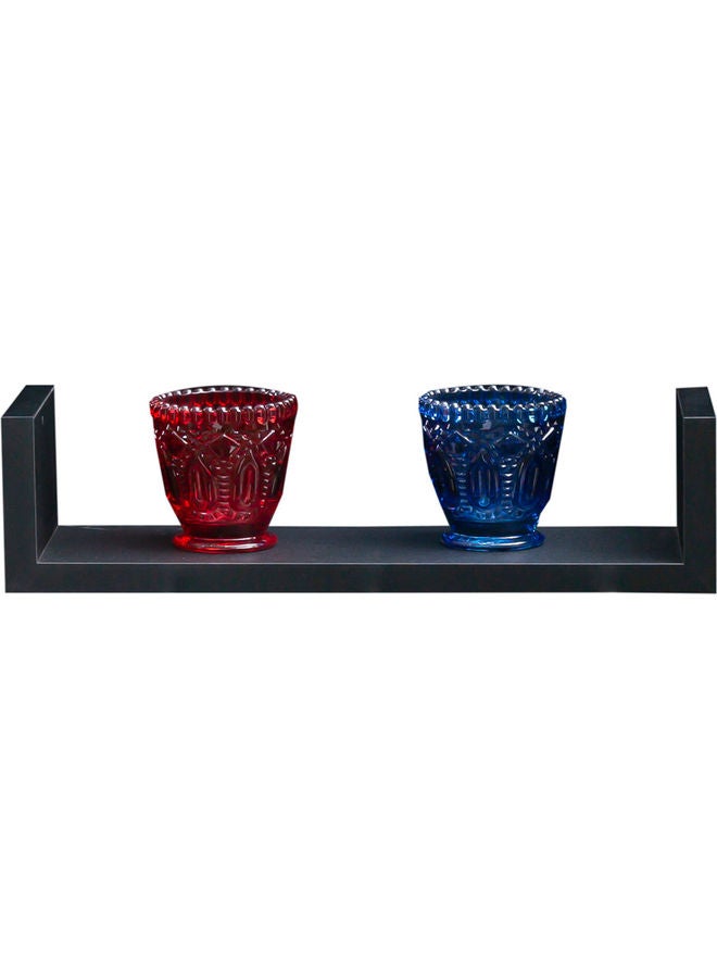 WT-EASYCARE - U-Shaped Floating Shelves Black 42.5x10.2x10.2cm - Image 1
