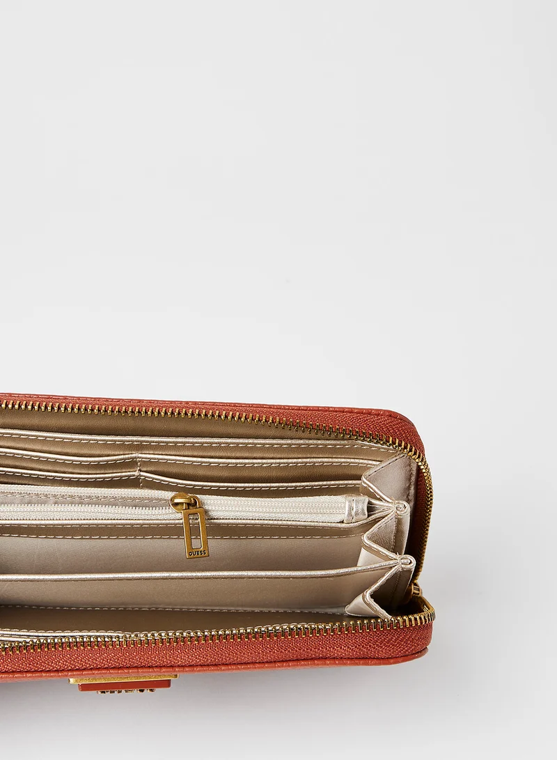 GUESS Downtown Chic Zip Around Wallet WHISKEY