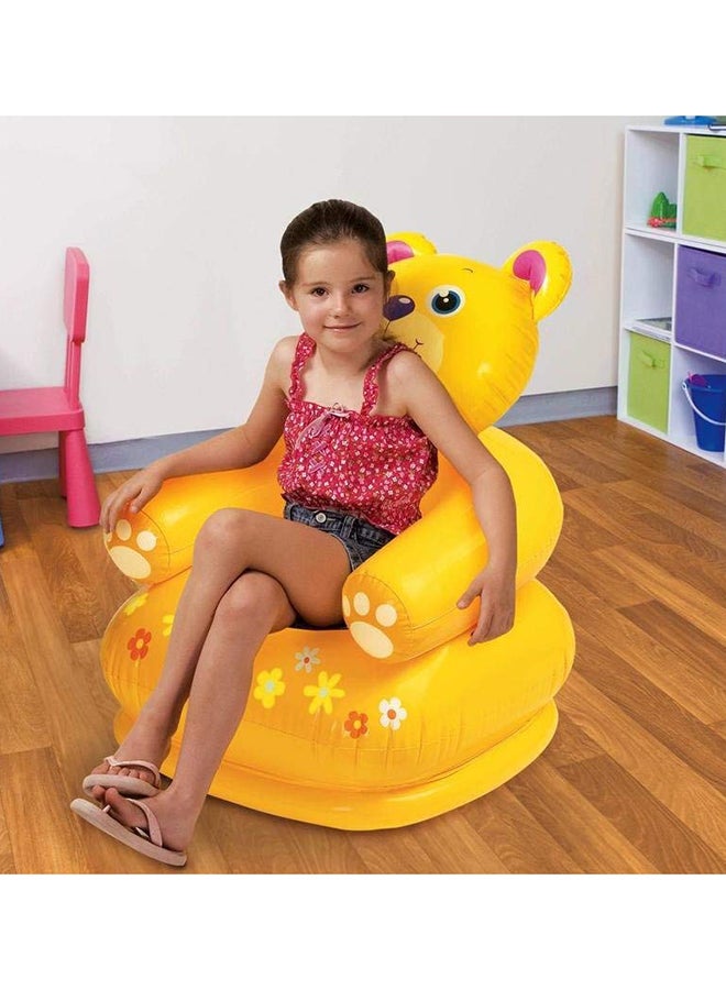 INTEX Happy Animal Bear Plastic Chair Assortment Yellow 79x64x65cm  - Image 3