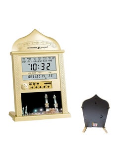 الحرمين ساعات إسلامية بصوت الآذان وأوقات الصلاة بشاشة LED فضي 20.5 x 33سم  - Image 4