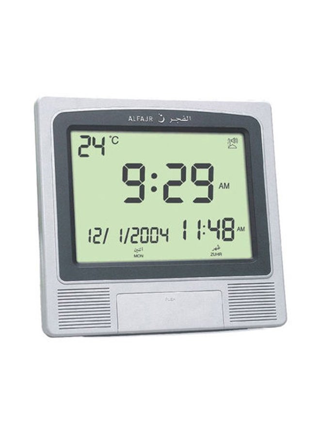 Al Fajr - Digital Wall And Table Azan Clock For Prayer With Large LCD Display Grey 21 x 22 x 2.5cm - Image 1