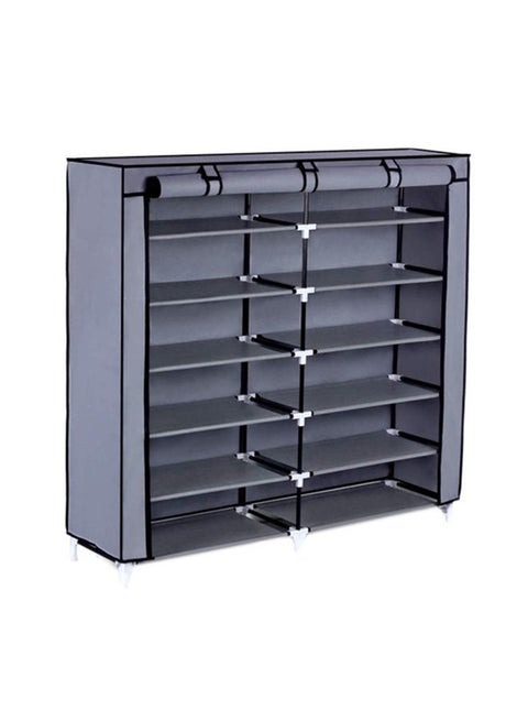 12-Layer Fabric Shoe Rack Grey 118 x 120 x 30cm