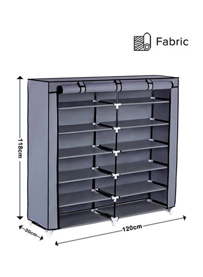 ALMUFARREJ - 12-Layer Fabric Shoe Rack Grey 118 x 120 x 30cm - Image 1