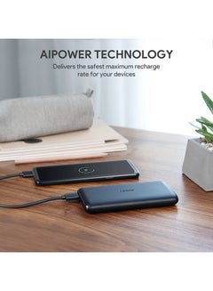 أوكي باور بنك نحيف بمنفذ USB-C وتقنية AiPower للشحن الذكي ، طراز PB-XN10 10000 mAh أسود  - Image 3