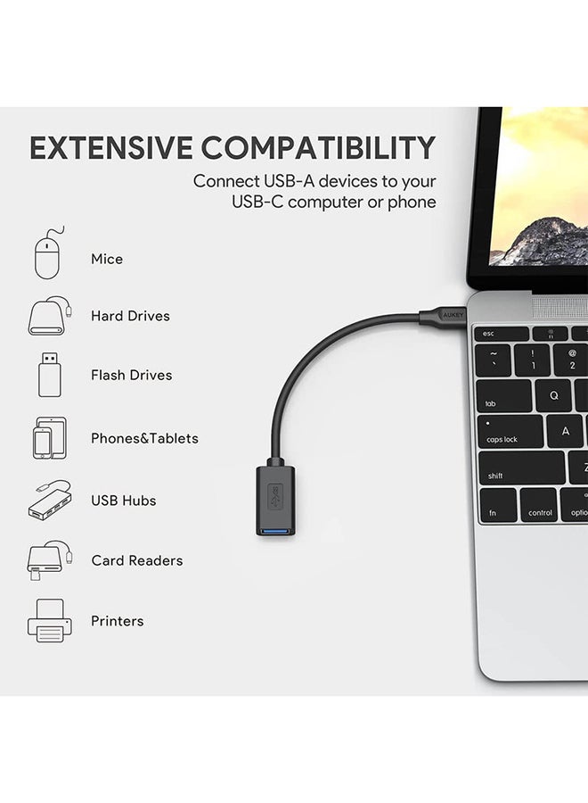 USB-A 3.0 To USB-C Adapter,CB-A26 Black