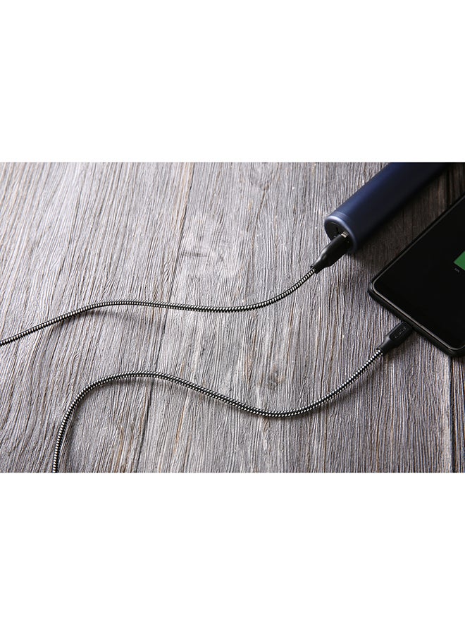Aukey - Braided Nylon USB 2.0 to Micro USB Cable 2M AM2 Black - Image 1