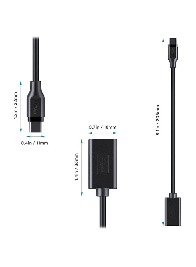 USB-A 3.0 To USB-C Adapter,CB-A26 Black