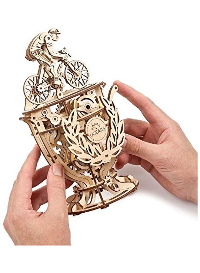 UGEARS - Automaton Cyclist - Self-Assembly 3D Wooden Puzzles 9inch - Image 1