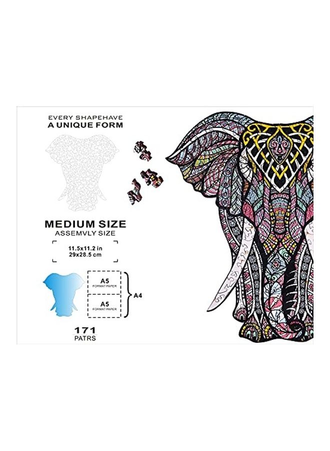 171-Piece Decorative Elephant Hartmaze HM-06 Small Size Puzzle Unique Shape Jigsaw 6inch - Image 4