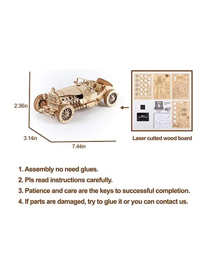 ROKR 3D Wooden Puzzle-Mechanical Car Model-Self Building Vehicle Kit 7.4inch - Image 2