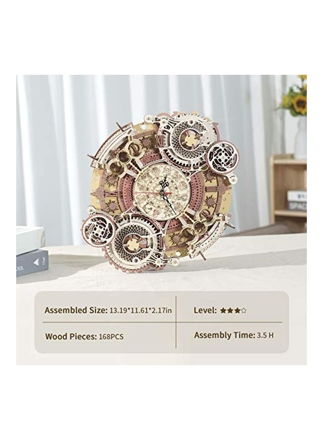 3D Wooden Puzzles Zodiac Wall Clock Model Kits to Build DIY Mechanial Building Set 13inch - v1635413691/N51620015A_1