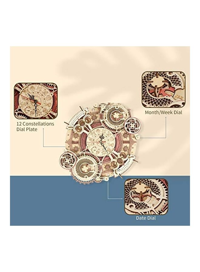 3D Wooden Puzzles Zodiac Wall Clock Model Kits to Build DIY Mechanial Building Set 13inch - v1635413691/N51620015A_2