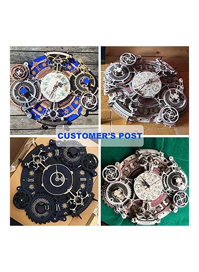 3D Wooden Puzzles Zodiac Wall Clock Model Kits to Build DIY Mechanial Building Set 13inch - v1635413691/N51620015A_4