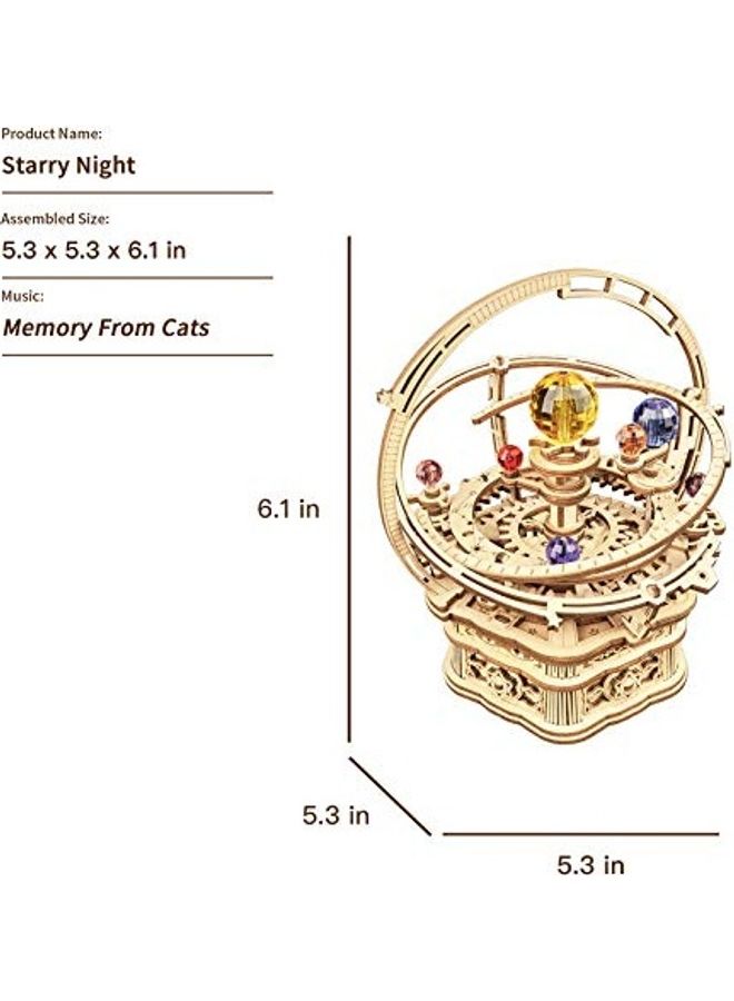 Robotime 3D Wooden Puzzles Construction Model Kit to Build DIY Music Box Building Kits Rotating Merry-Go-Round (Romantic Carousel) 9.2inch  - Image 2