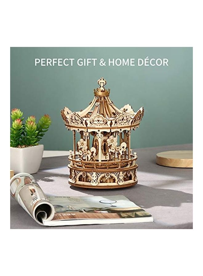3D Wooden Puzzles for Adults DIY Musical Box Model to Build Self-Assembly Building Kit Airplane-Control Tower 9.8inch