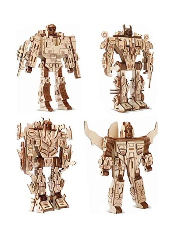 4-Piece  3D Wooden Robot Puzzle Set 9inch - Image 1