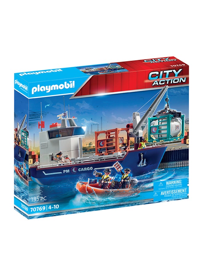 Playmobil - 70769 Cargo Ship With Boat Vehicles Set 3+ Years - Image 1