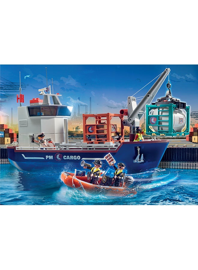 Playmobil - 70769 Cargo Ship With Boat Vehicles Set 3+ Years - Image 1