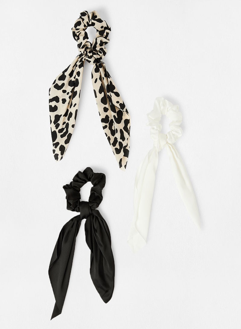 ONLY Scarf Scrunchies (Set of 3) Multicolour - Image 1