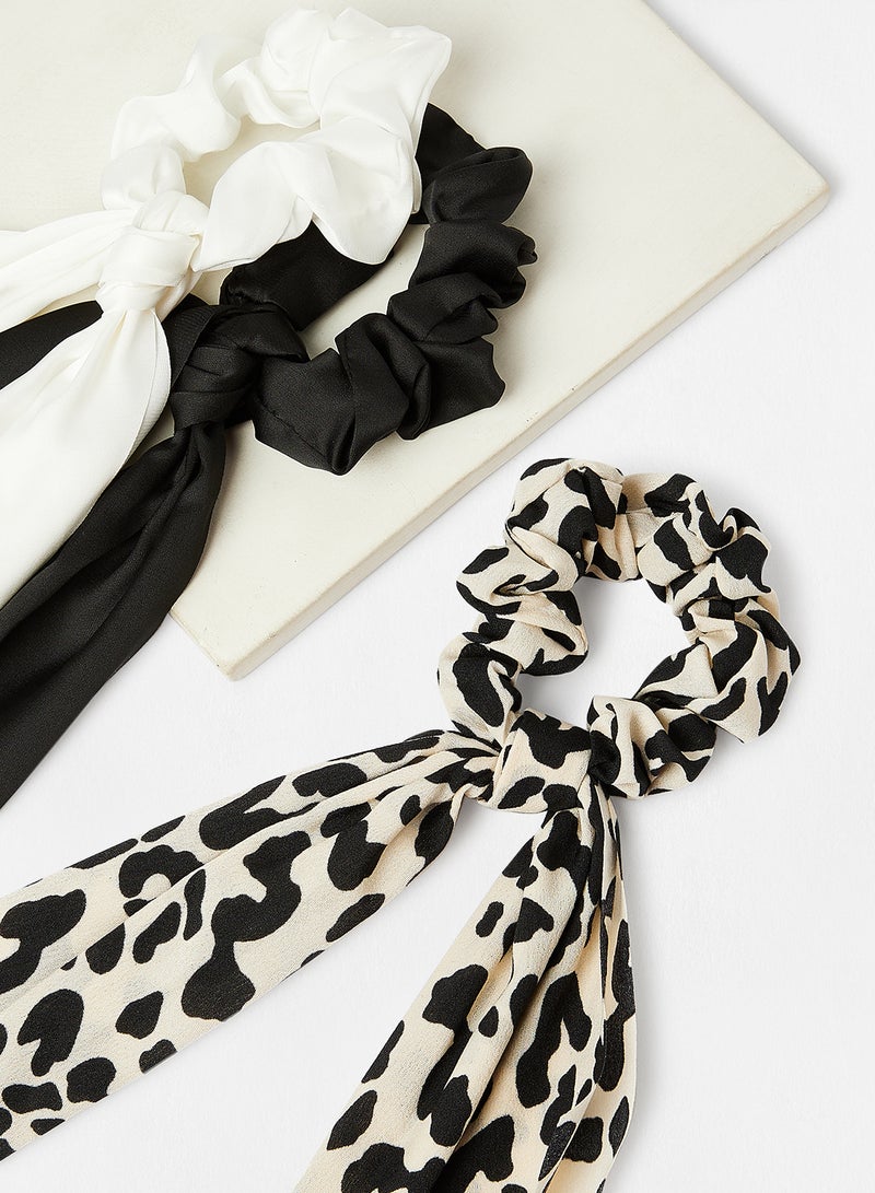 ONLY Scarf Scrunchies (Set of 3) Multicolour - Image 4