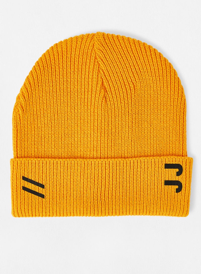 JACK & JONES Knitted Signature Beanie Dark Cheddar - Image 1