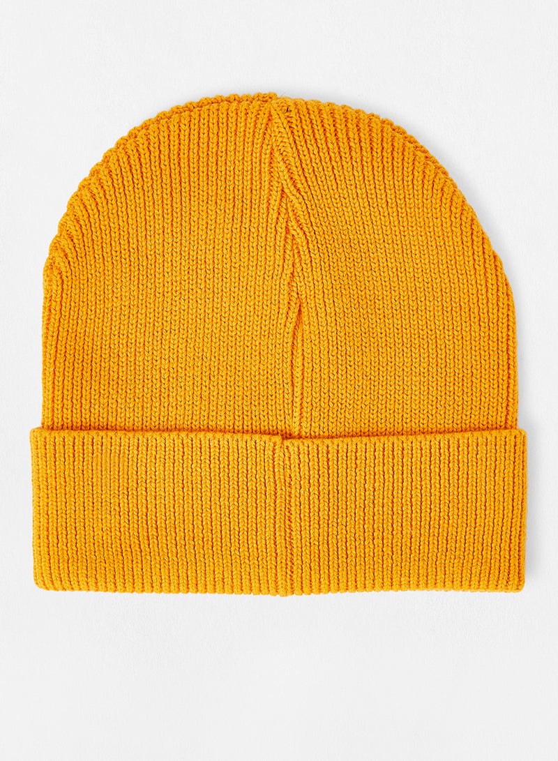 JACK & JONES Knitted Signature Beanie Dark Cheddar - Image 2