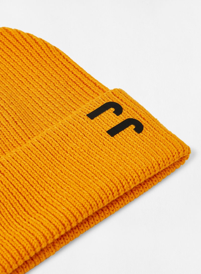 JACK & JONES Knitted Signature Beanie Dark Cheddar - Image 4