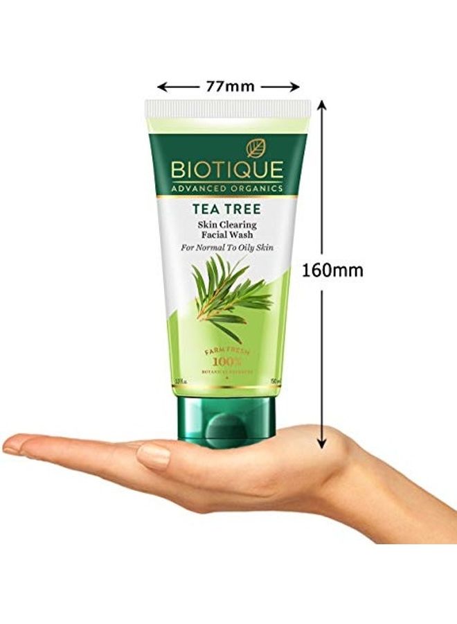 Biotique - Tea Tree Skin Clearing Face Wash Green 150ml - Image 1