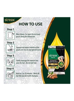 Streax Pack Of 16 Insta Shampoo Hair Colour Natural Black 240ml  - Image 3