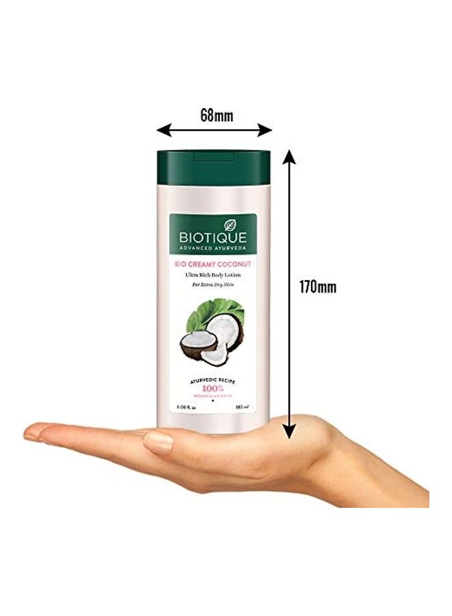 Biotique Bio Creamy Coconut Ultra-Rich Body Lotion 180ml - Image 2
