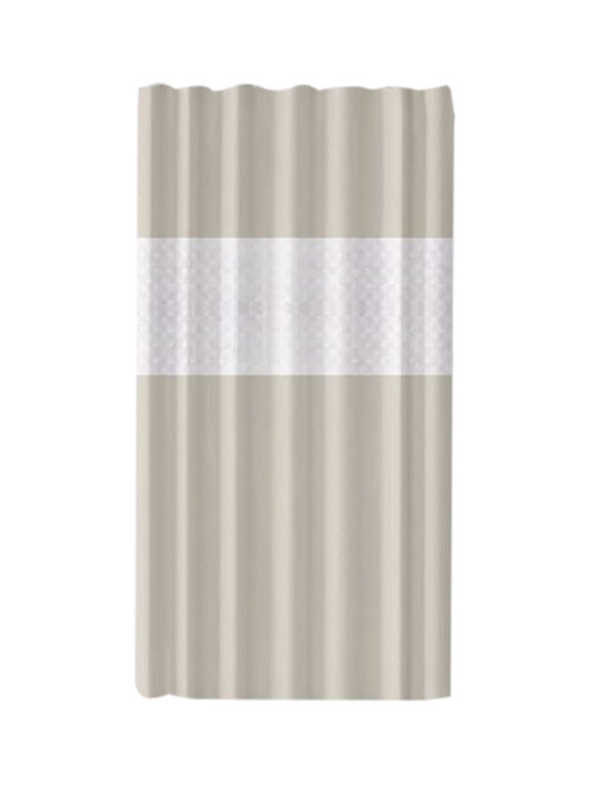 EVA Waterproof Bathroom Curtain With 12 Hooks Beige 200 x 180cm  - Image 1