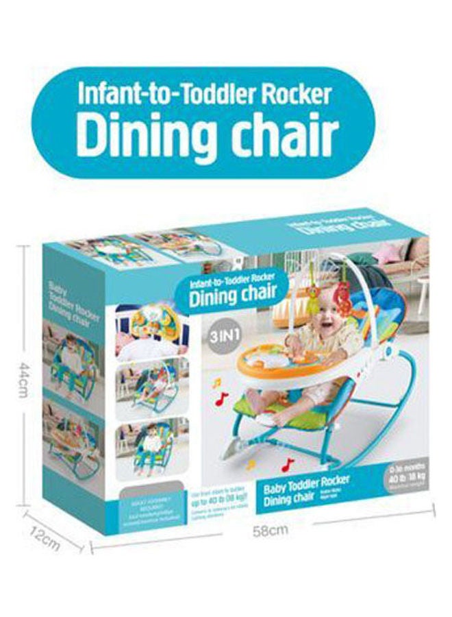 3 In 1 Musical Infant To Toddler Rocker Dining Chair With Game Table - Image 2