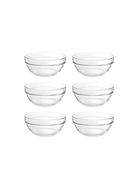 6-Piece Round Serving Bowl Set Clear 5inch