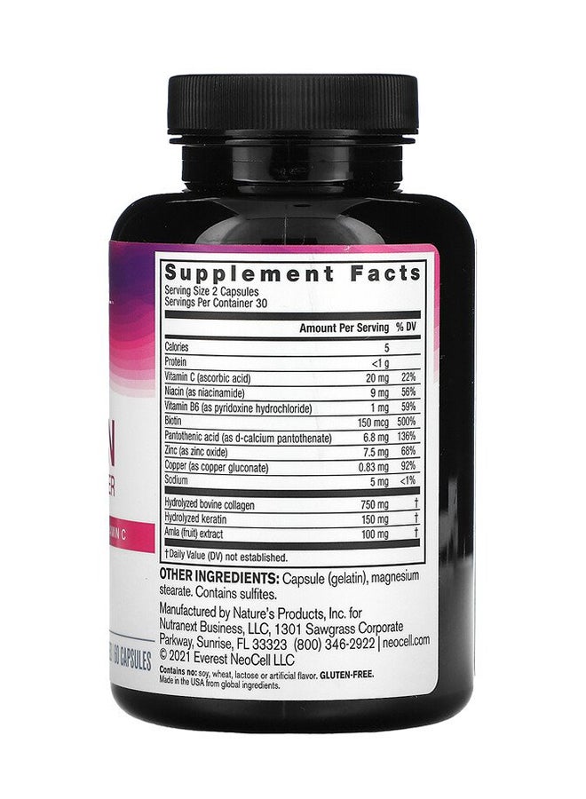 NEOCELL - Keratin Hair Volumizer 60 Capsules - Image 1