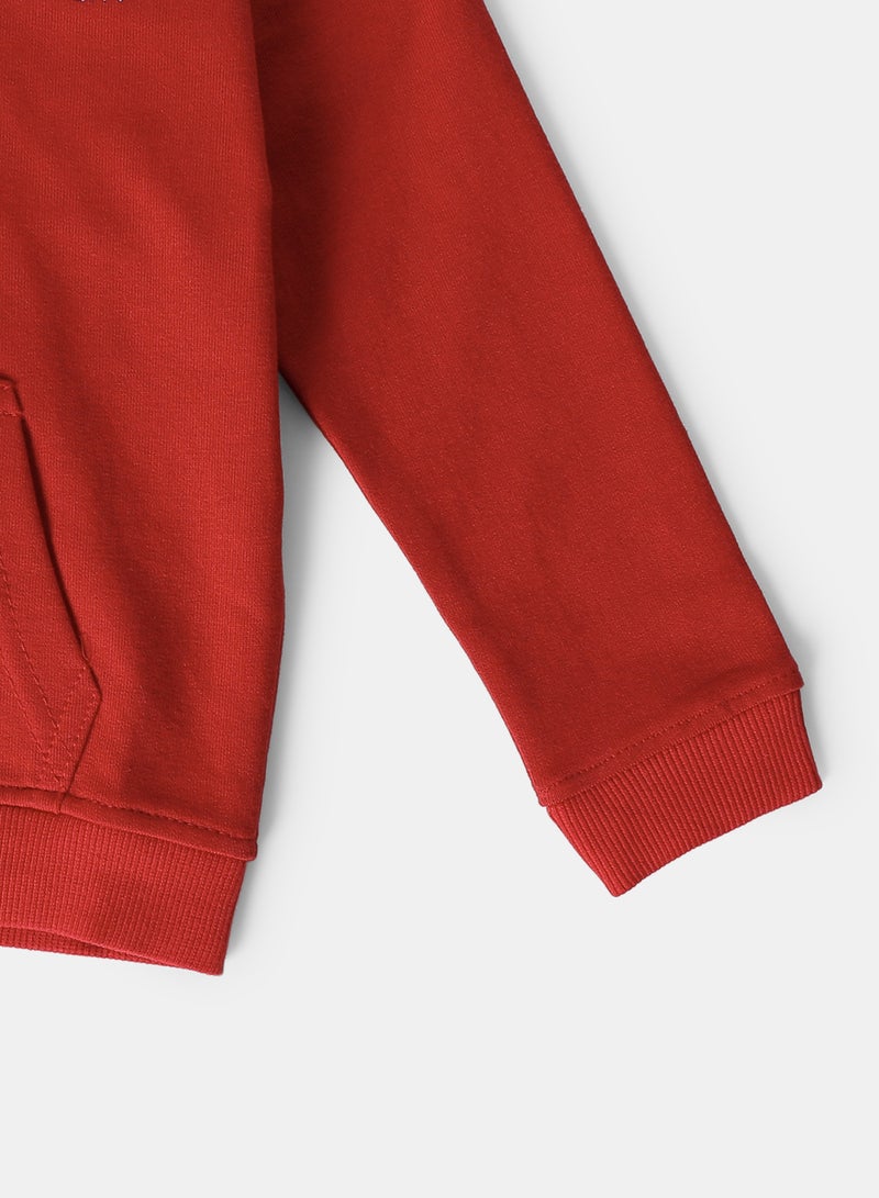 Zarafa Casual Hooded Zip Through Red  - Image 3